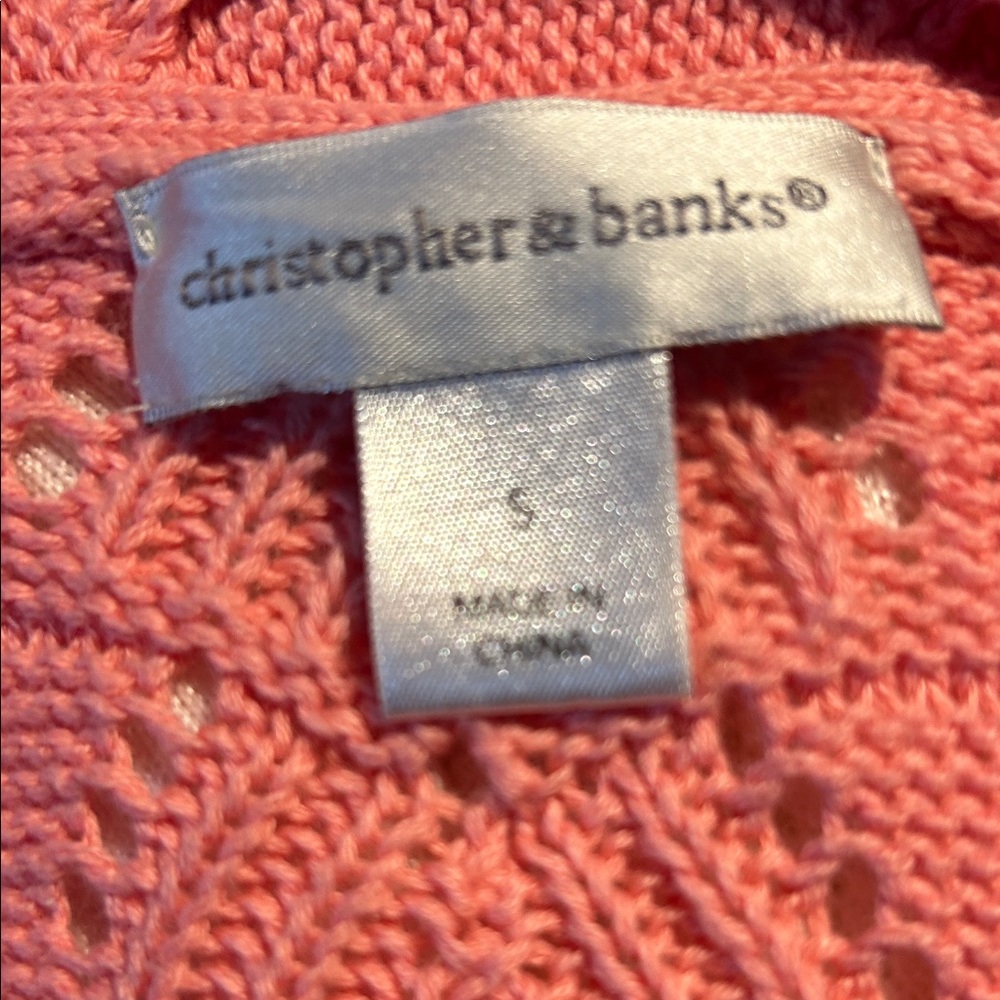 Christopher & Banks Coral Cable Knit Sweater - Picture 2 of 4